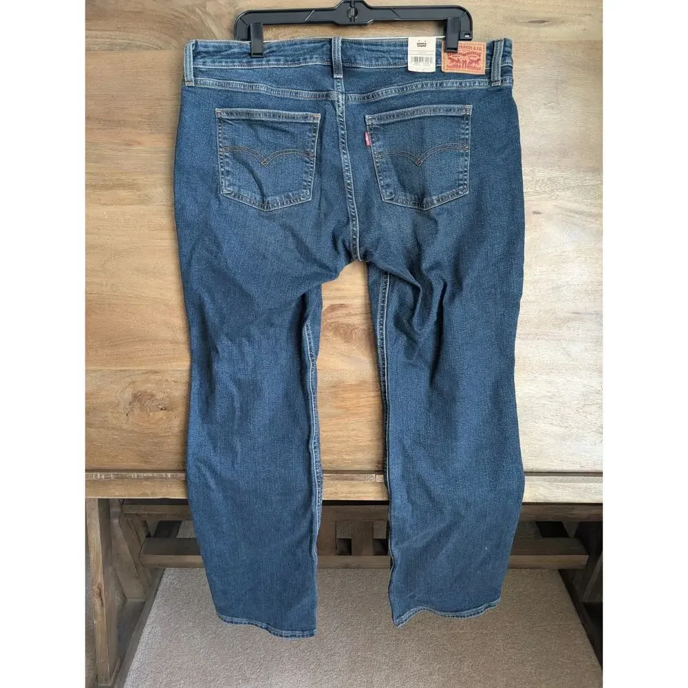 NWT Levi's Superlow Bootcut Jeans Womens 33 Blue Medium Wash Whiskered Red Tab